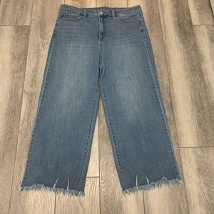 Wide Leg Stretchy Denim Jeans Size 16